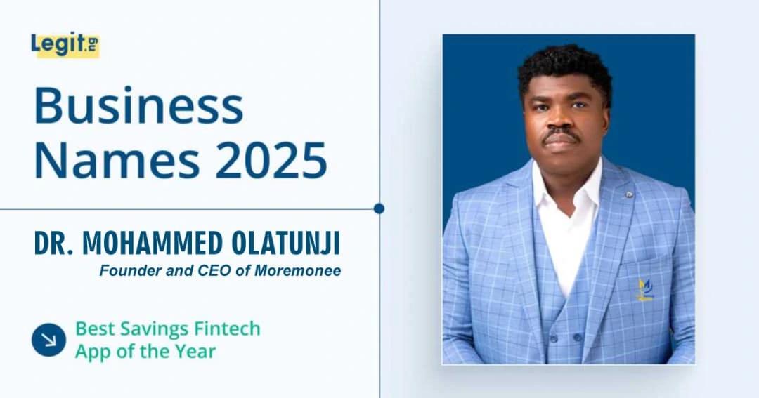 Dr. Mohammed Olatunji Honoured with 2025 'Legit Business Names' Award